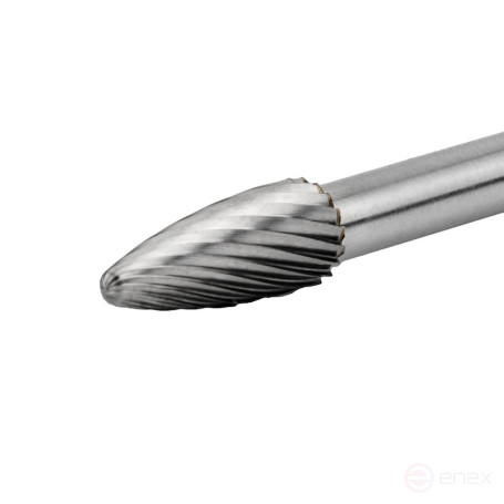 Carbide borehole NORGAU Industrial parabolic 8 mm, R1.2, shape F, SCM