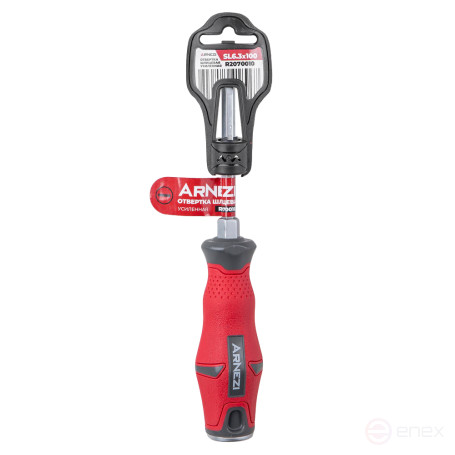 Slotted reinforced screwdriver SL6.3 x 100 metal S2 ARNEZI R2070010