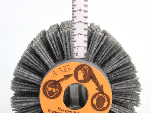 Щетка Д110*100*19+4 паза, ворс полимер-абразив P60 по дереву для щеточных шлиф машин с валом Д19+4 (3-383)