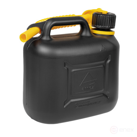 Канистра 5л для топлива пластиковая, с лейкой / черная ARNEZI A1006321