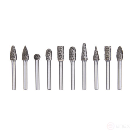 Набор борфрез твердосплавных NORGAU Industrial режущие головки 10 мм, DCM, 10 предметов