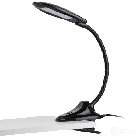 Настольный светильник ЭРА NLED-478-8W-BK светодиодный на прищепке черный
