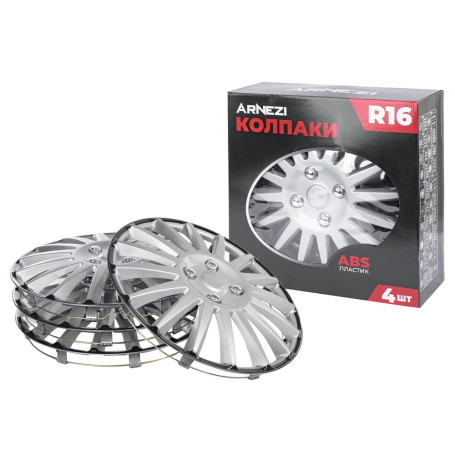 Колпаки R16 Orion 4шт (серебристо-черные) ABS-пластик ARNEZI A0702083