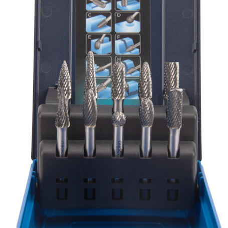 Набор борфрез твердосплавных NORGAU Industrial режущие головки 8 мм, DCM, 10 предметов