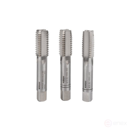 Set of hand taps NORGAU Industrial M18, HSS, 3 pieces