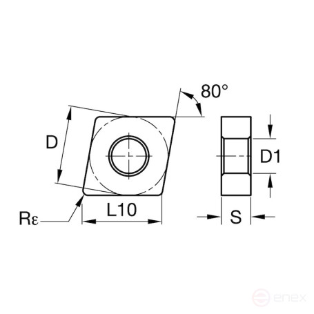 Turning plate NORGAU Industrial negative CNMG120404-MM, NRG20M