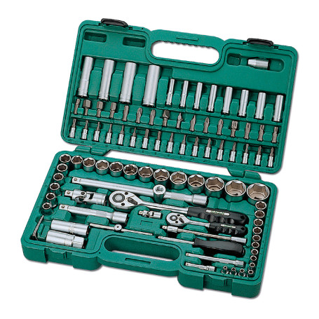 1/4" and 1/2" tool set in a plastic suitcase, 94 items