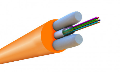 FO-STFR-IN-62-4- LSZH-OR Fiber optic cable 62.5/125 (OM1) multimode, 4 fibers, single-module, round, water-blocking gel reinforced with fiberglass rods, internal, LSZH, ng(A)-HF, orange