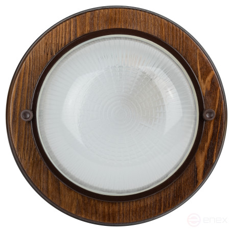 Светильник ЭРА НБО 03-60-021 Кантри дерево/стекло IP54 E27 max 60Вт D220 круг орех