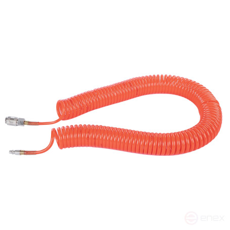 Шланг пневматический, соединение рапид (EURO) 1/4"M,1/4"F, спиральный, PU, длина 15 м ARNEZI R7502012