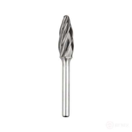 Carbide borehole NORGAU Industrial flame-shaped 12 mm, H shape, ALU