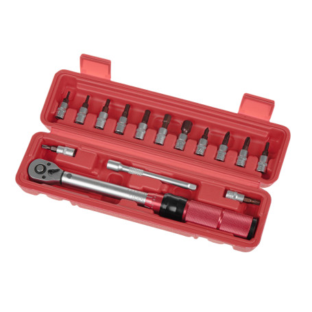 Torque wrench 1/4 2-24 Nm, 72 teeth, with accessories in the case ARNEZI R7300146