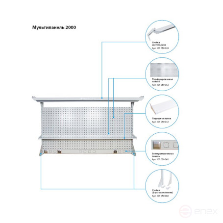 Lamp body NORGAU Industrial with LED lamp included, 2000 mm