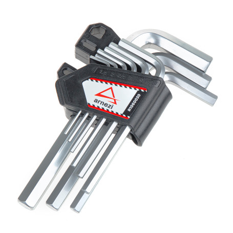 Набор имбусовых ключей HEX (шестигранников) 9 пр. короткие с магнитайзером ARNEZI R1060030