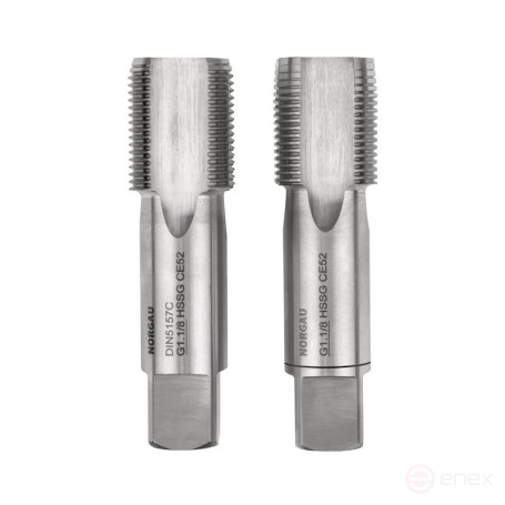 Set of hand taps NORGAU Industrial G1.1/8, HSS, 2 pieces