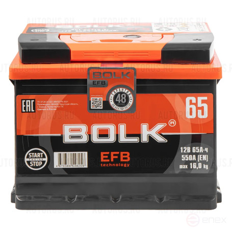 Аккумулятор BOLK EFB Stop&Go 65 А/ч обратный R+ 242x175x190 L2 EN 550 А