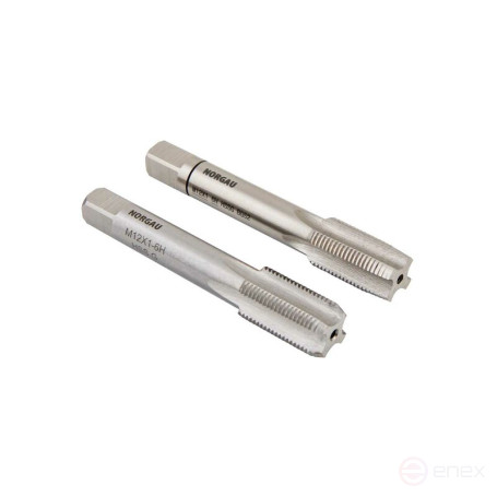 Комплект ручных метчиков NORGAU Industrial левого вращения MF14X1,25, HSS, 2 предмета