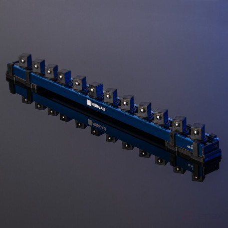 Magnetic rail for 12 end heads 1/2" NORGAU Industrial 356 mm, NVH19-12