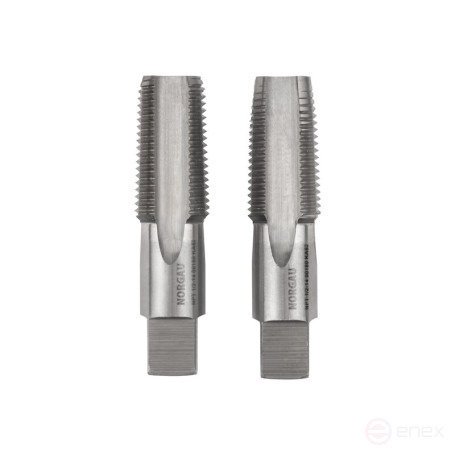 Комплект ручных метчиков NORGAU Industrial NPT1/2x14, HSS, 2 предмета