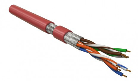 UFTP4-C6-P26-IN-LSZH-RD-500 (500 m) Twisted pair cable, shielded U/FTP, category 6, 4 pairs (26 AWG), stranded (patch), each pair in foil, LSZH, red