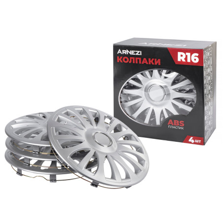 Колпаки R16 Sapphire 4шт (серебристые) ABS-пластик ARNEZI A0702035