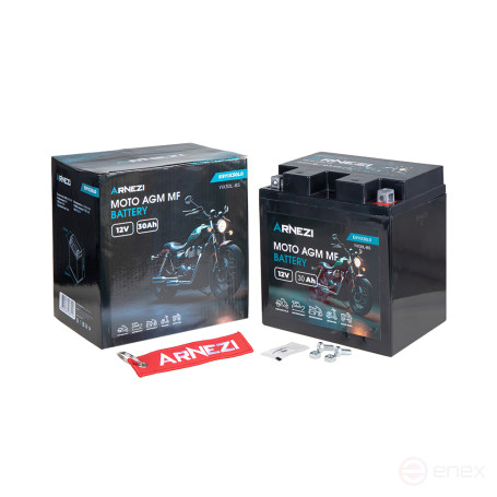 Battery ARNEZI Moto AGM 30 A/h Reverse R+ 165x127x176 EN 360 A