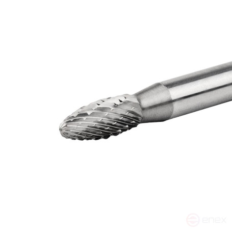 Carbide borehole NORGAU industrial flame-shaped 6x50 mm, H shape, DCM