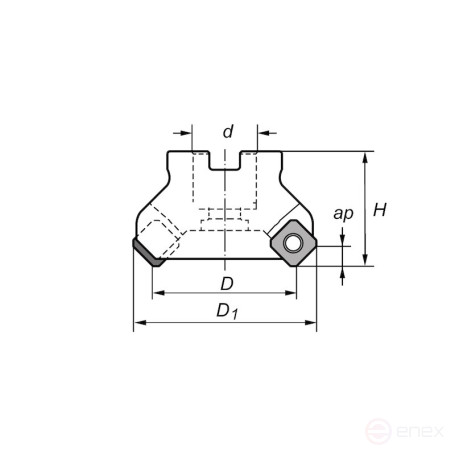 Фреза торцевая со сменными пластинами NORGAU Industrial N150.D63.22.Z5.12