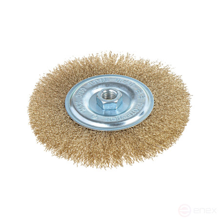 Flat ear brush 150 mm, M14 fit, latuned wire d=0.3mm, 3750 rpm ARNEZI R8043150