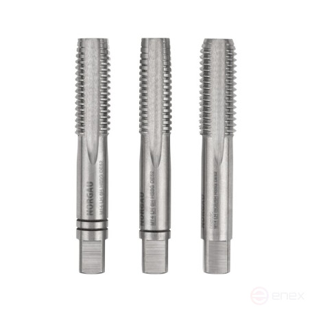 Комплект ручных метчиков NORGAU Industrial левого вращения M14, HSS, 3 предмета