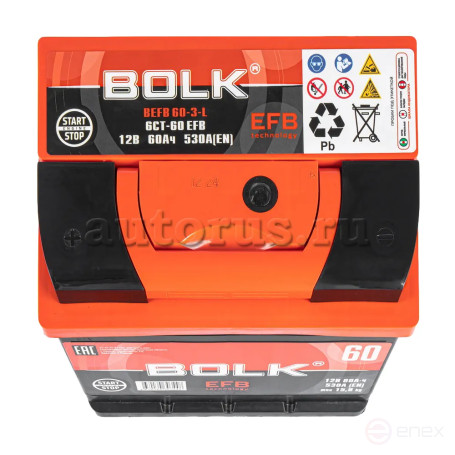 Аккумулятор BOLK EFB Stop&Go 60 А/ч прямой L+ 242x175x190 L2 EN 530 А