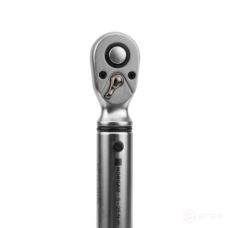 Ключ динамометрический NORGAU Industrial предельный с трещоткой 1/4", 5-25 Нм, NTW30-025RL