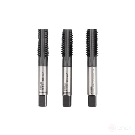 Set of hand taps NORGAU Industrial M14, HSS-E/VAP, 3 pieces