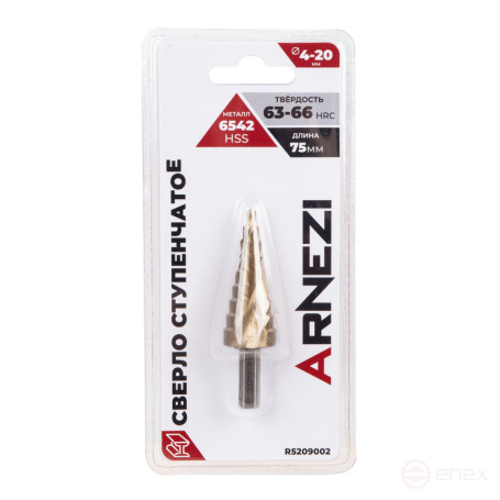 Step drill bit 4-20mm, HSS, triangular shank Arnezi R5209002