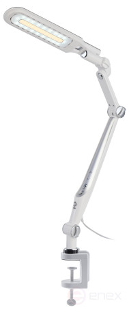 Настольный светильник ЭРА NLED-496-12W-S светодиодный на струбцине серебро
