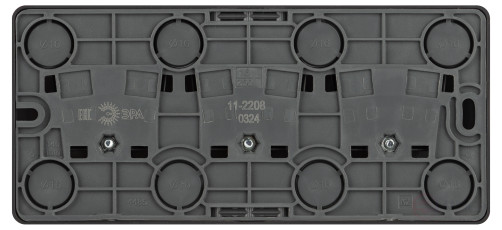 Розетка ЭРА Эксперт 11-2208-05 тройная с заземлением 3х2P+E Schuko IP20 16A-250В ОУ антрацит