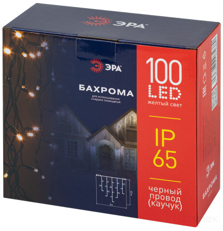 Garland ERA ERAPS-BZ1 LED Christmas Fringe 2*0.7m Yellow 100 LED IP65 220V