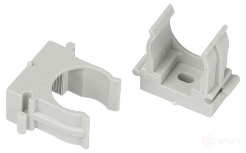 Крепеж-клипса ЭРА CLIP-20-G-MP для трубы прямой монтаж серая d20мм 100шт