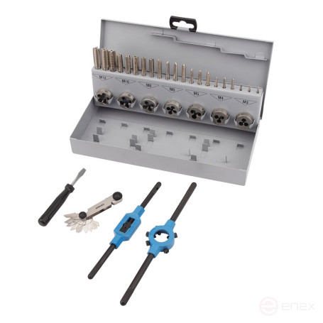 Набор метчиков и плашек NORGAU Industrial M3-M12, 32 предмета, HSS