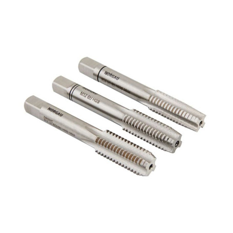 Set of manual taps NORGAU Industrial left rotation M27, HSS, 3 pieces
