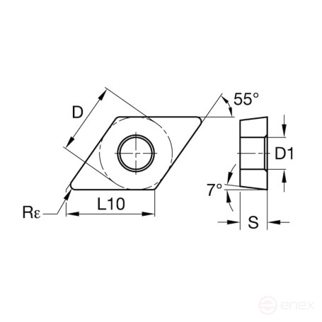 Пластина токарная NORGAU Industrial позитивная DCGT070204-AL3, NRG10N