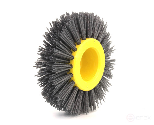 Disc brush D150*40*M14, pile polymer abrasive P60 on wood for UPM USM (Bulgarian) (6-011)