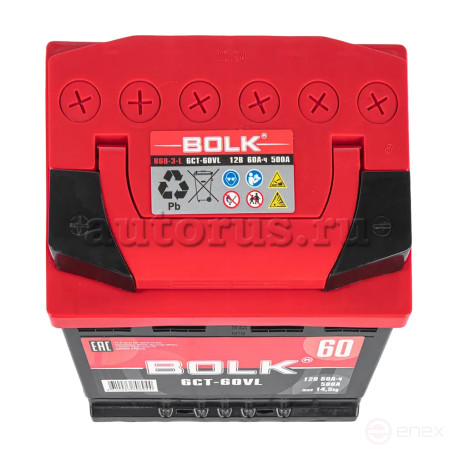 Аккумулятор BOLK Standart 60 А/ч прямой L+ 242x175x190 L2 EN 500 А