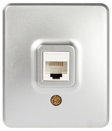 Розетка ЭРА Эксперт 11-3203-03 информационная RJ45 IP20 ОУ алюминий