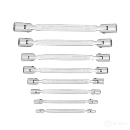 Set of socket double-sided hinge wrenches NORGAU Industrial NBS34-008, 8 pieces