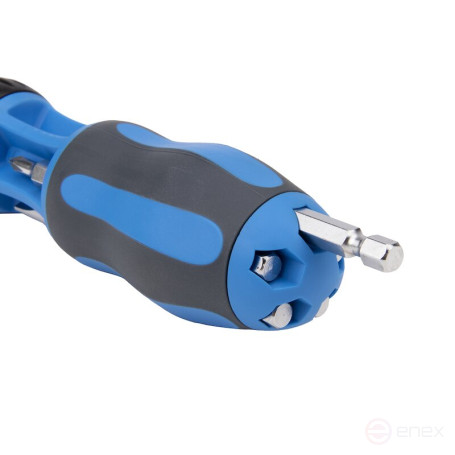 Отвертка NORGAU Industrial с реверсивной трещоткой и сменными битами, NSS7-1U