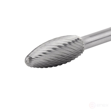 Carbide borehole NORGAU industrial flame-shaped 12x77 mm, H shape, SCM