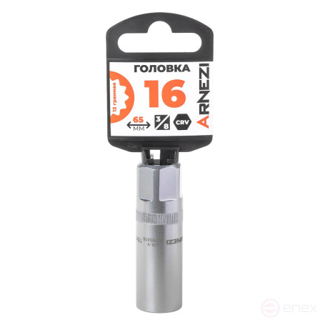 Candle head 3/8" 12-and 16mm magnetic, L=65mm on the holder Arnezi R0200416