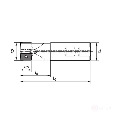 Фреза концевая со сменными пластинами NORGAU Industrial N200.D25.W25.Z3.11
