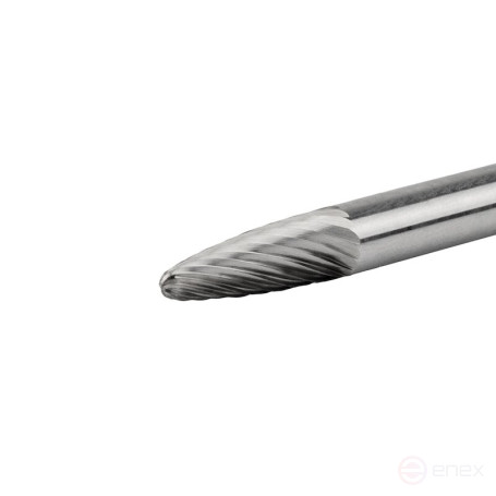 Борфреза твердосплавная NORGAU Industrial параболическая 10 мм, R1,5, форма E, ALU